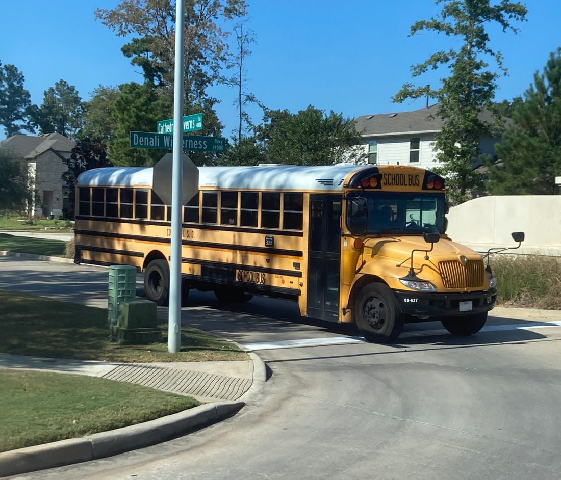 A yellow school bus