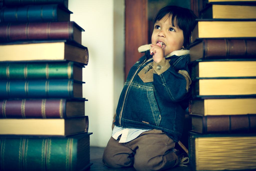 A stack of children's books